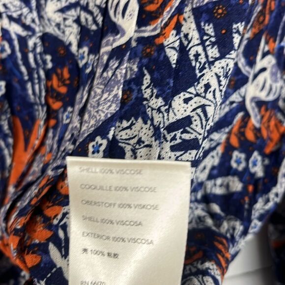 Anthropologie Maeve Cathy pleated v-neck jungle bird print blouse - Picture 6 of 7